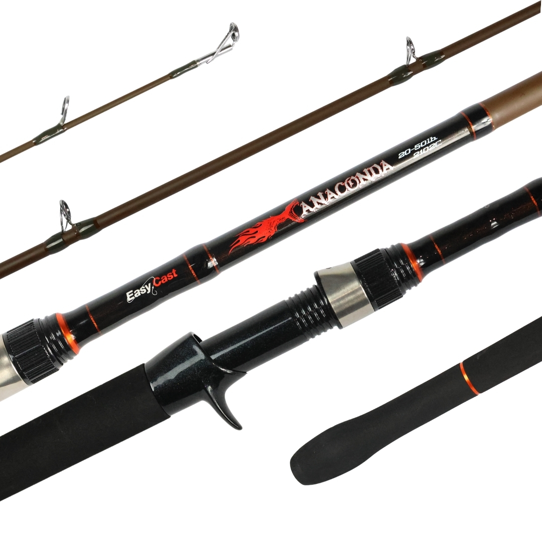 EASY CAST VARA CARRETILHA ANACONDA 2.4M 60LB  2 PARTES MARROM