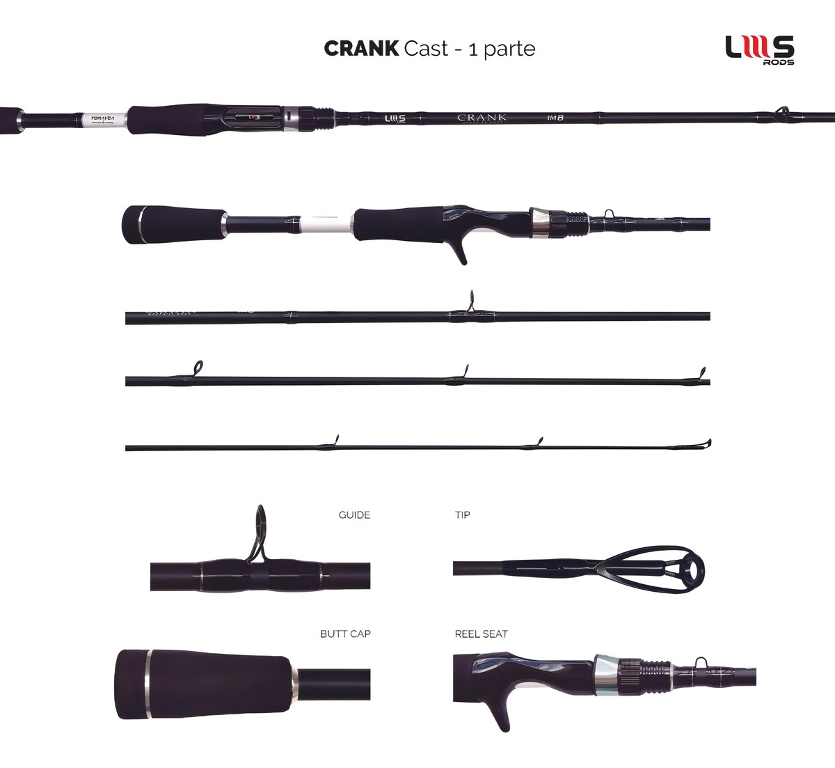 LUMIS CRANK CAST VARA CARRETILHA INT IM8 63 25LB 1.92M