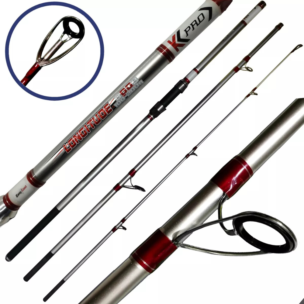 Vara Molinete Longitude K-pro 3,3m 200g Praia 3 Partes 50kg