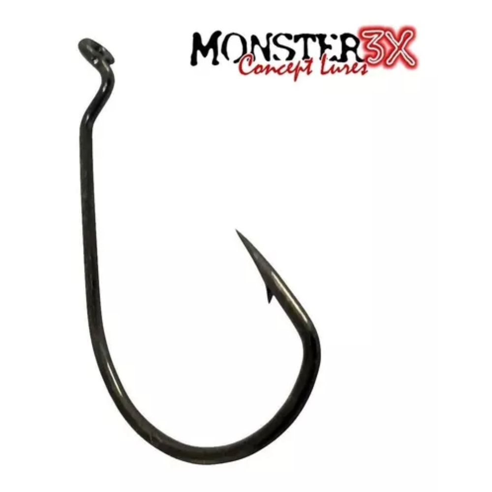 Anzol Ewg Offset 4/0 Monster3x 3Un Para Isca Soft