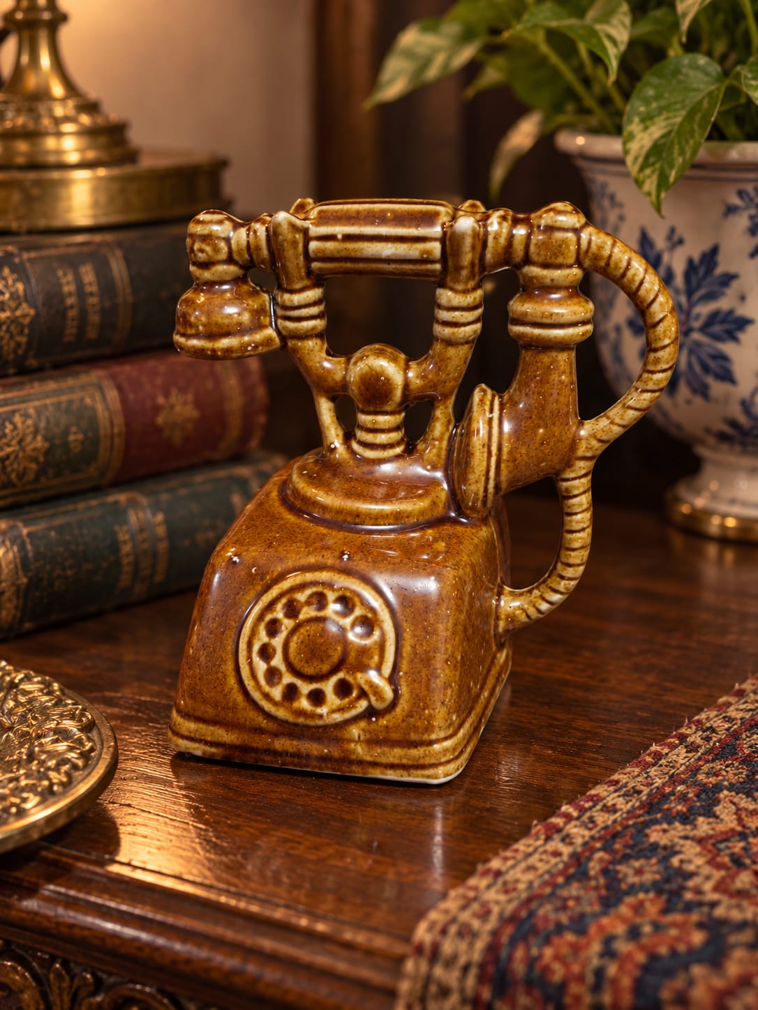 Cinzeiro Vintage em Cerâmica – Telefone Retrô
