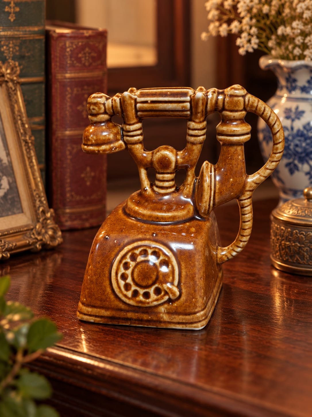 Cinzeiro Vintage em Cerâmica – Telefone Retrô