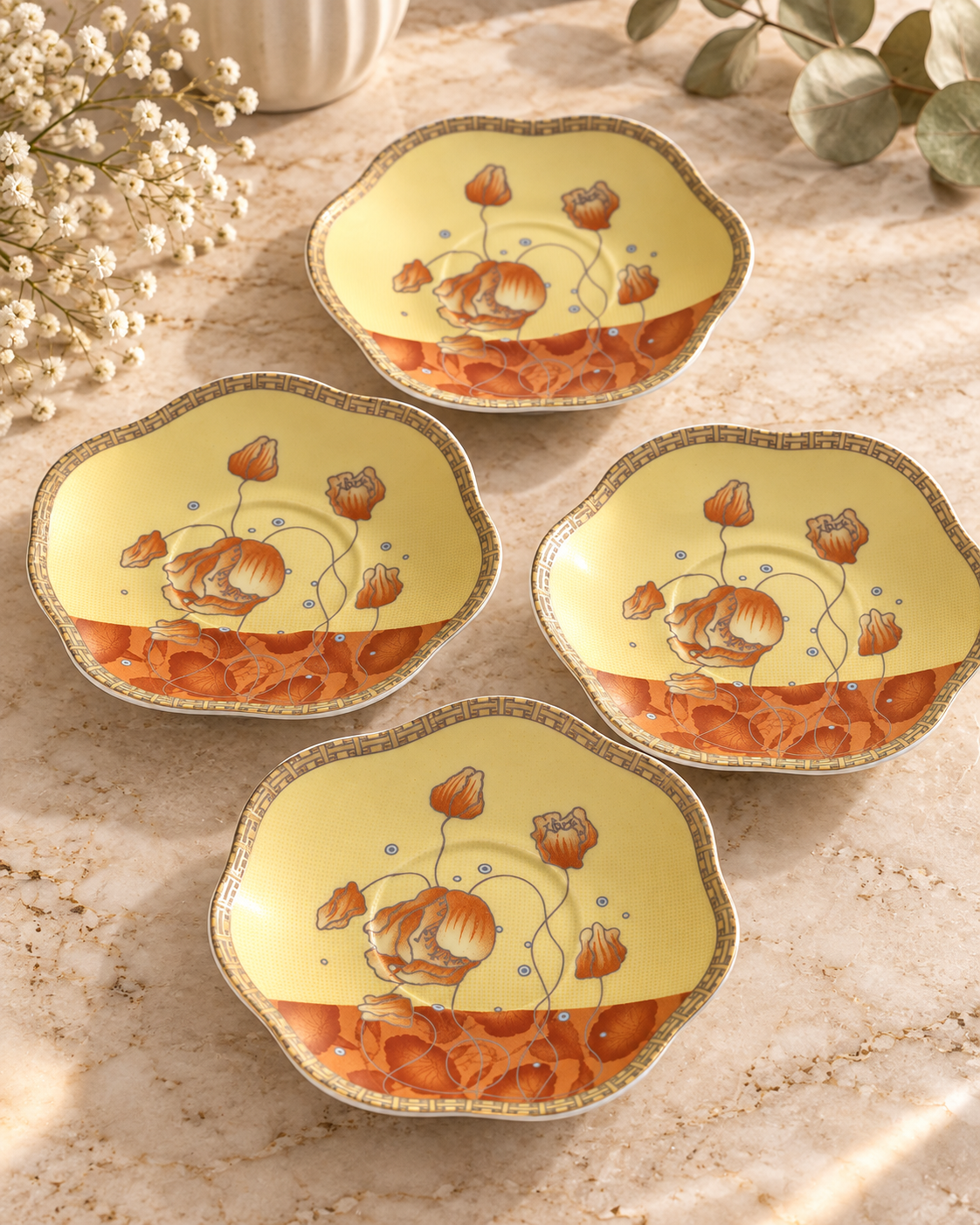 Conjunto 4 pires Florais Retrô - DM Brasil