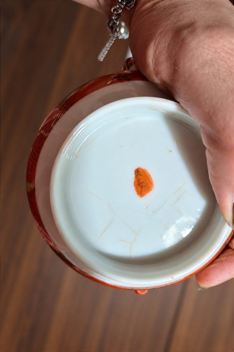 Açucareiro de Porcelana Kutani Assinado