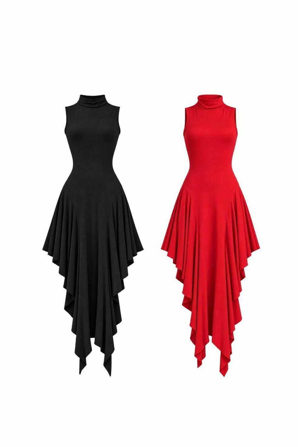 Vestido Malha Jersey Assimetrico