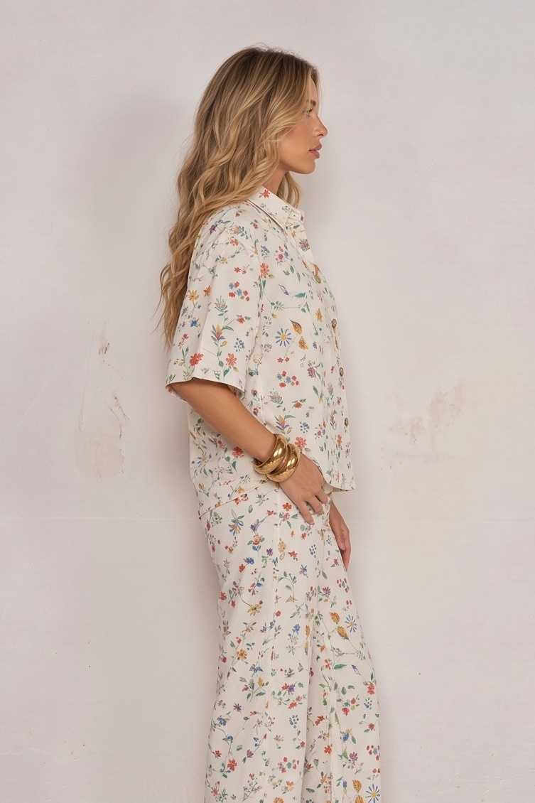 Conjunto Jeans Collor Floral