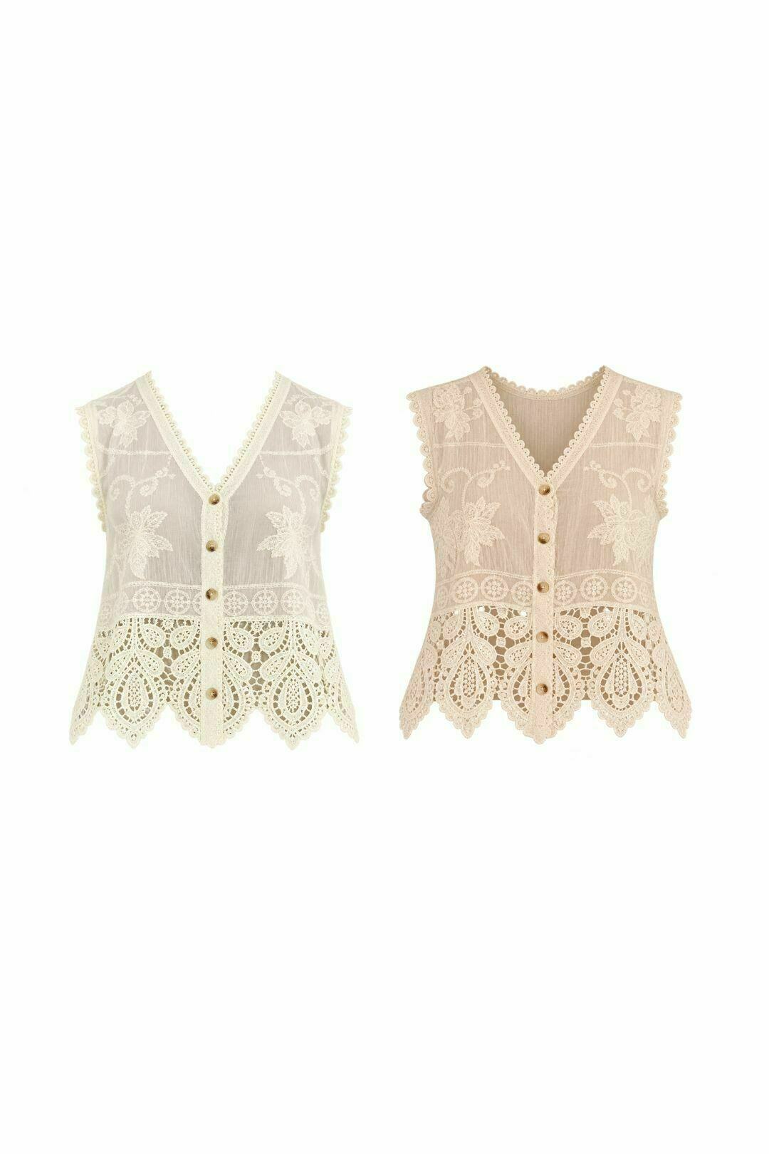 Blusa Algodão com Barrado Rendado