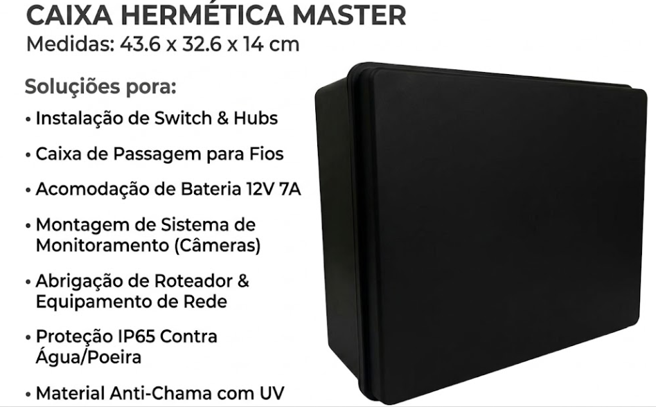 Caixa Hermética Multiuso Master Grande - Preta