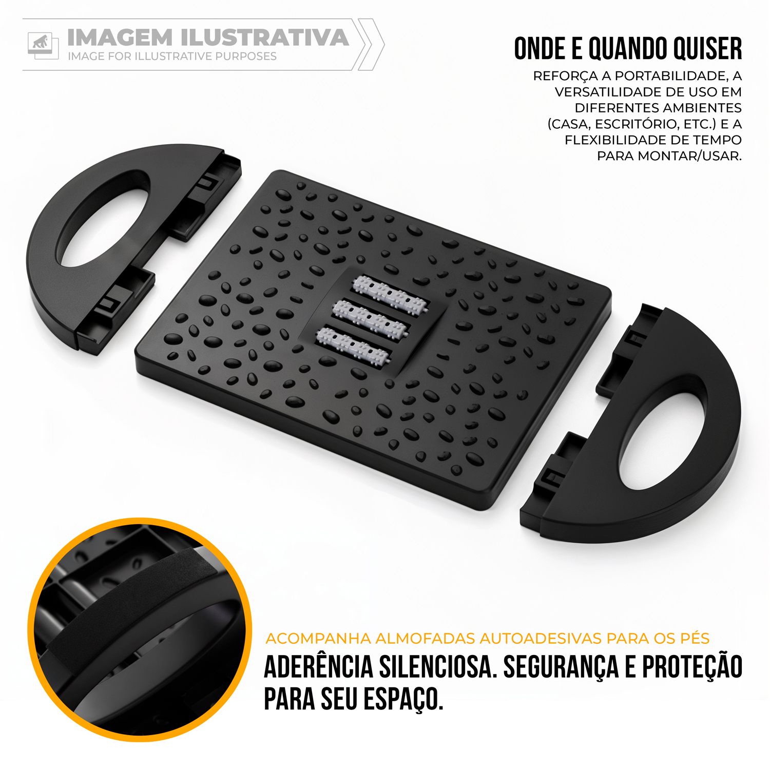 Apoio descanso Ergonômico para os Pés - Office Armor - Gshield