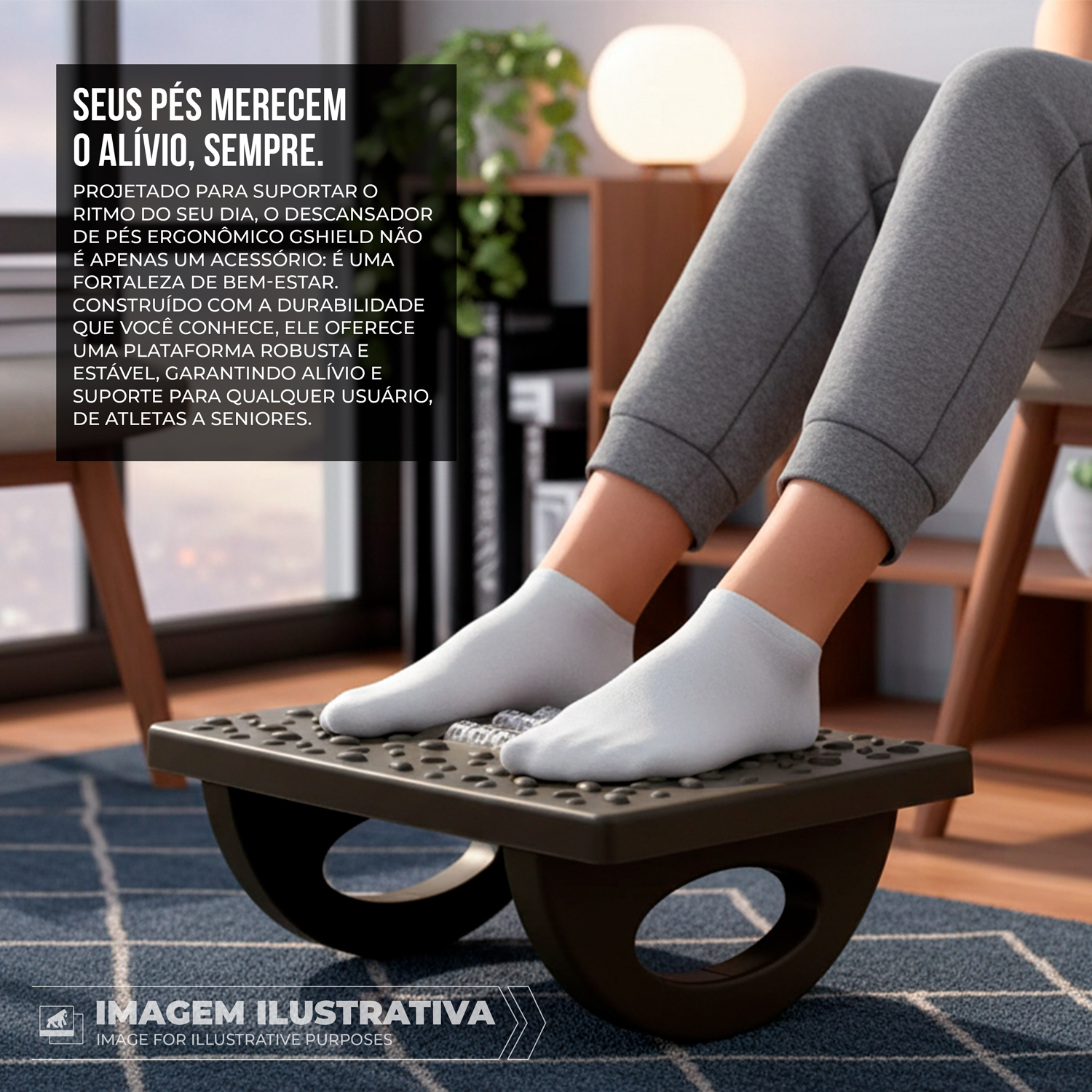 Apoio descanso Ergonômico para os Pés - Office Armor - Gshield