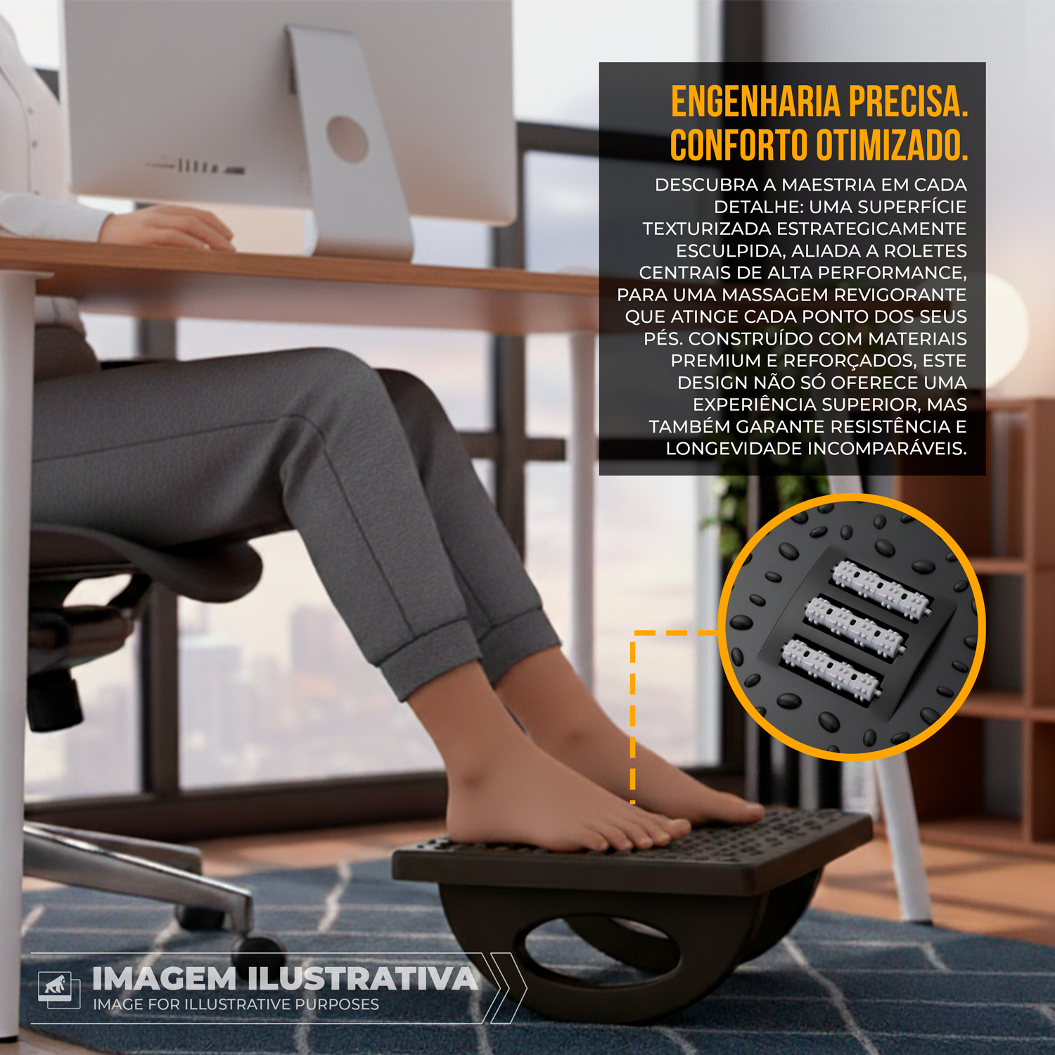 Apoio descanso Ergonômico para os Pés - Office Armor - Gshield
