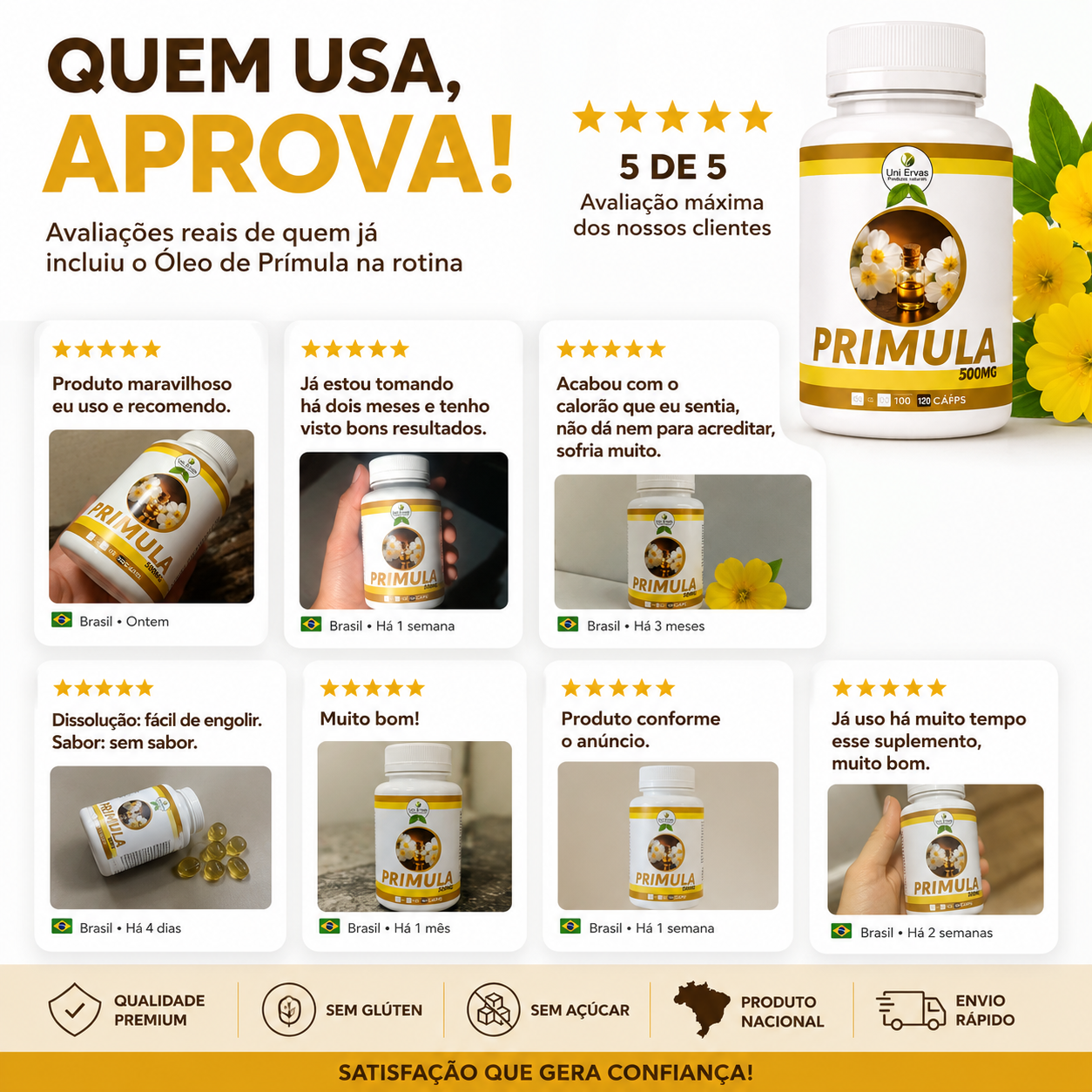 Oleo de Primula 120 Capsulas 500mg