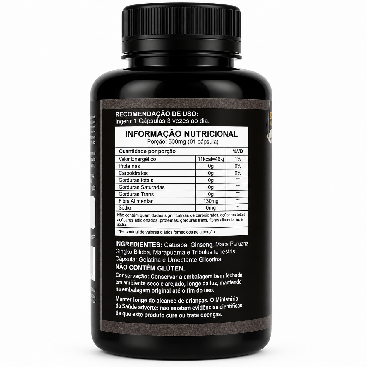 Testo Premium Testosterona 70%Saponins 500mg 120 Cápsulas