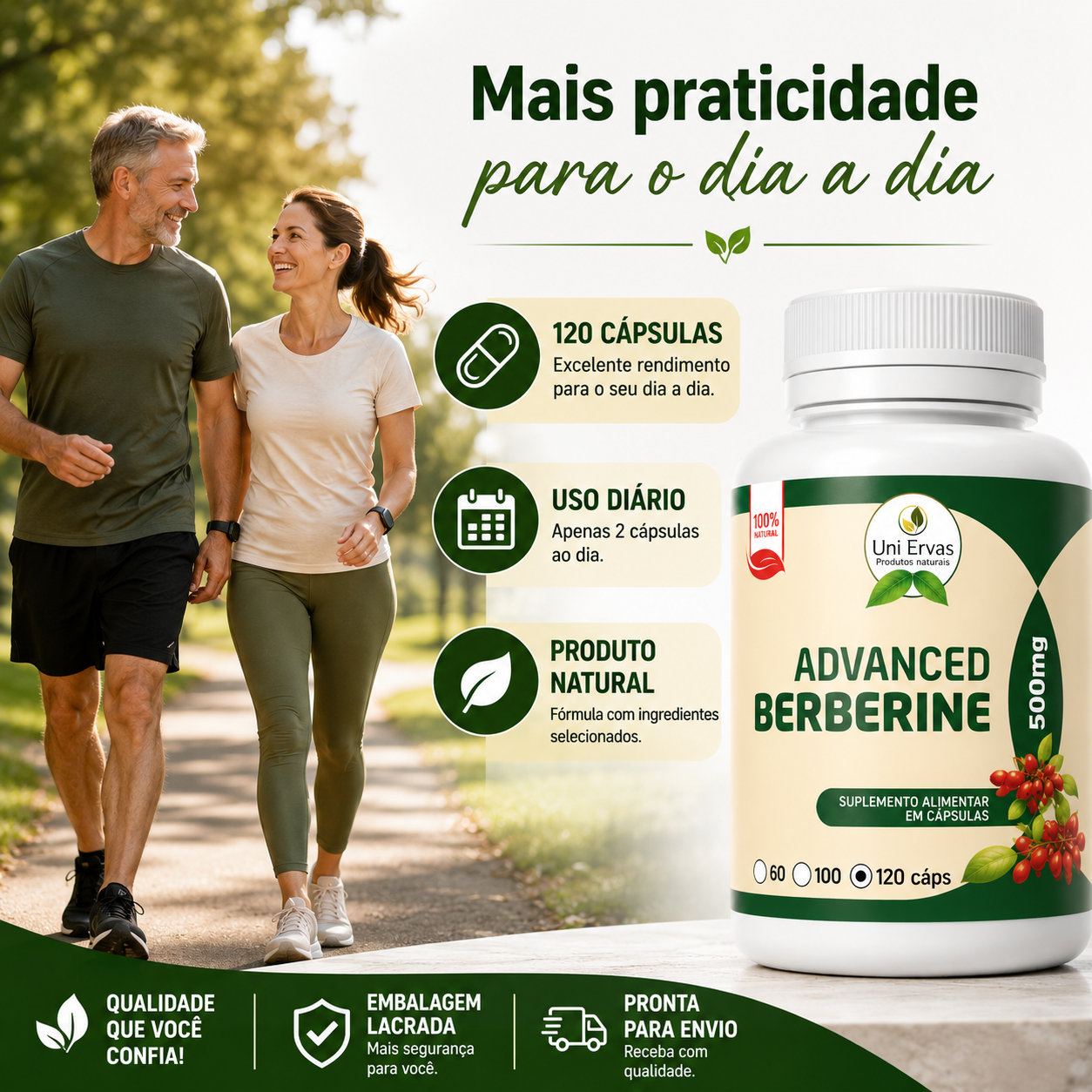 Berberina Advanced Berberine HCL 500mg 120 Cápsulas