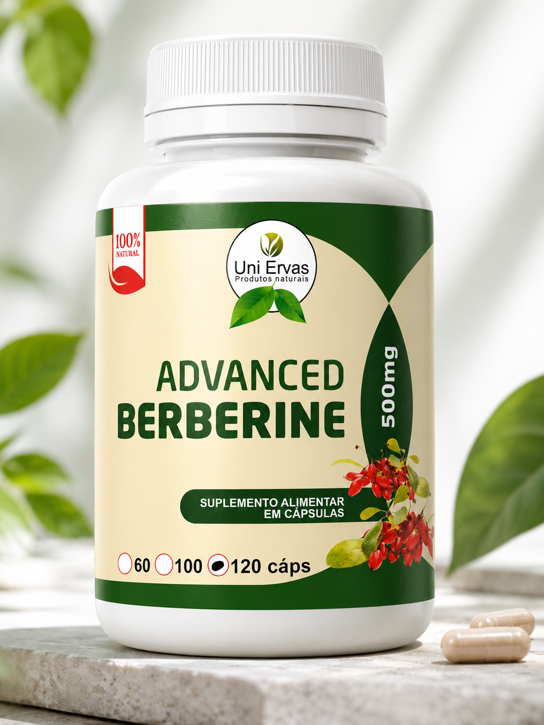 Berberina Advanced Berberine HCL 500mg 120 Cápsulas