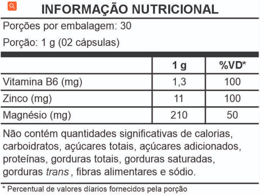 Zma Zinco Magnésio Vitamina B6 500 Mg 60 Caps New Four