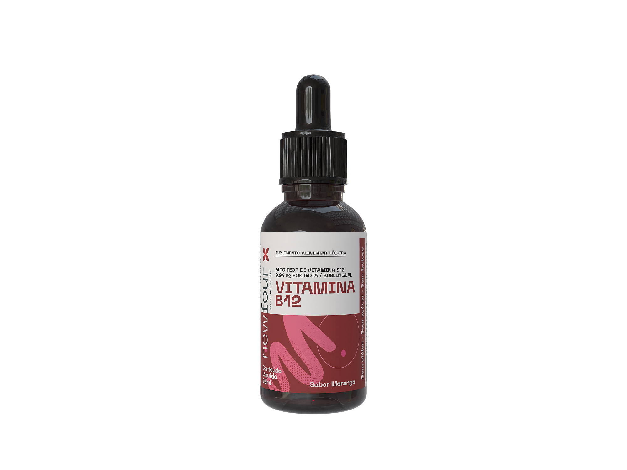 Vitamina B12 Metilcobalamina Sublingual 20 Ml 9 Mcg Morango