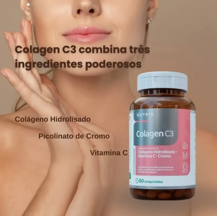 Colagen C3 Colageno Hidrolisado + Vitamina C + Picolinato de Cromo 60 Comprimidos