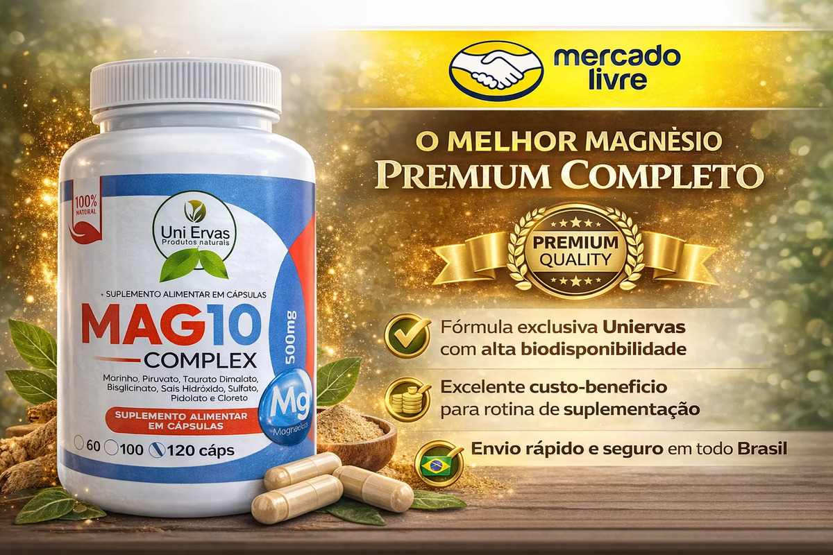 Mag10 Complex 500mg 120 Capsulas Uniervas - Premium Sem Sabor