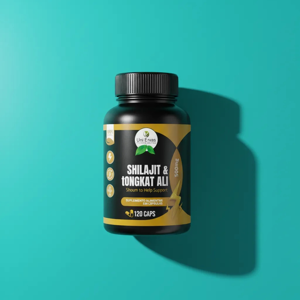 Shilajit & Tongkat Ali 500mg 120 Capsulas Uniervas Sem Sabor
