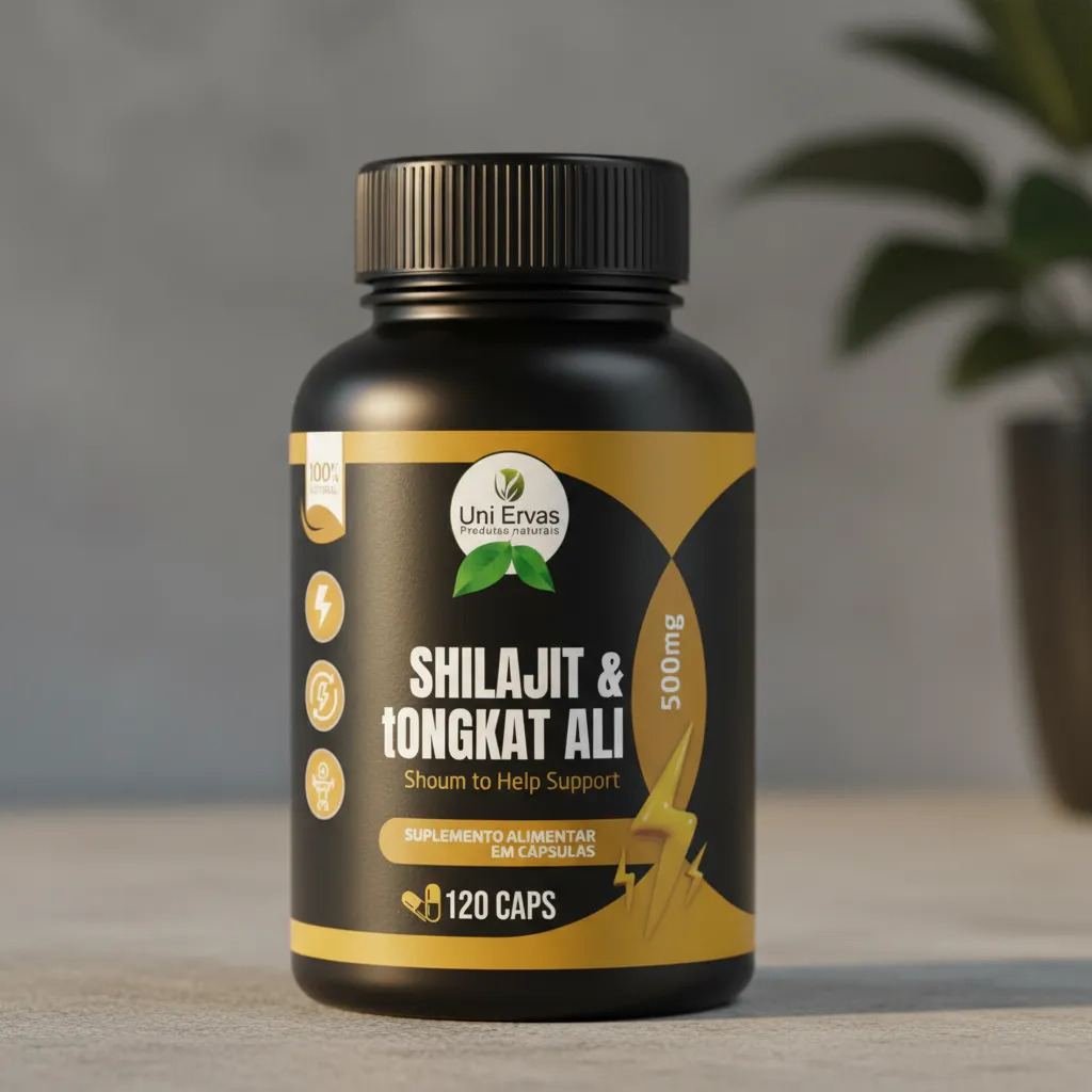 Shilajit & Tongkat Ali 500mg 120 Capsulas Uniervas Sem Sabor