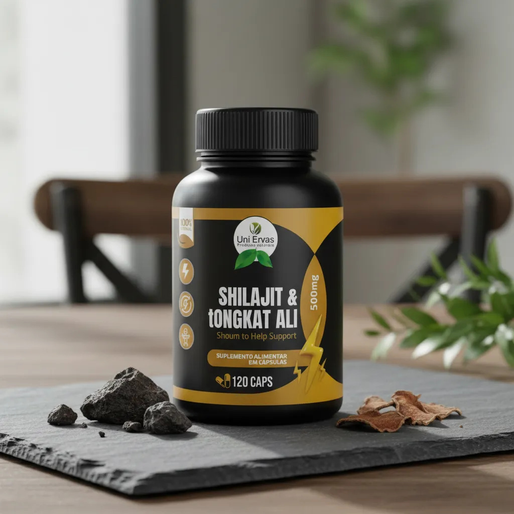 Shilajit & Tongkat Ali 500mg 120 Capsulas Uniervas Sem Sabor