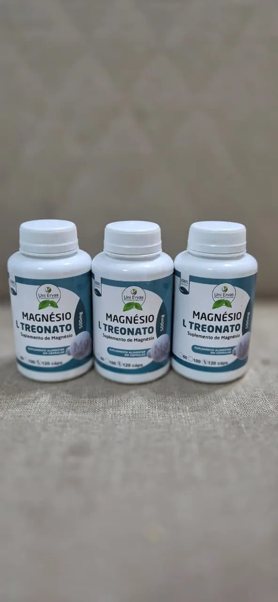 Magnésio L-treonato - 120 Cáps 500mg Absorção Máxima Sem Sabor
