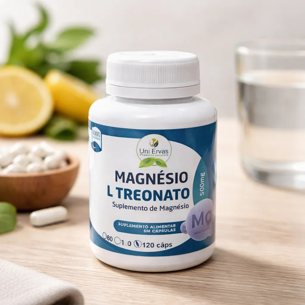 Magnésio L-treonato - 120 Cáps 500mg Absorção Máxima Sem Sabor