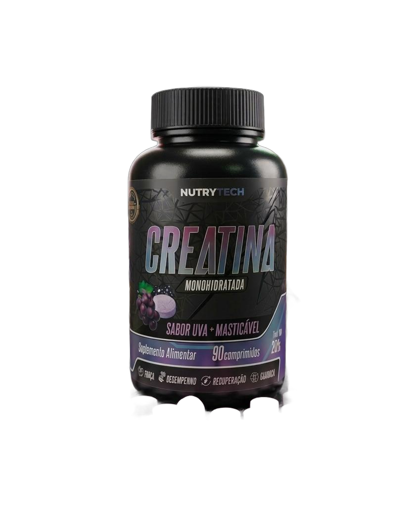 Creatina Monohidratada Mastigável Sabor Uva 90 Comprimidos Nutrytech