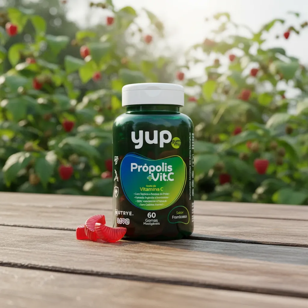 Yup Gummy Própolis e Vitamina C Gomas para Imunidade Antioxidante Natural Fórmula com Extrato de Própolis e Vitamina C