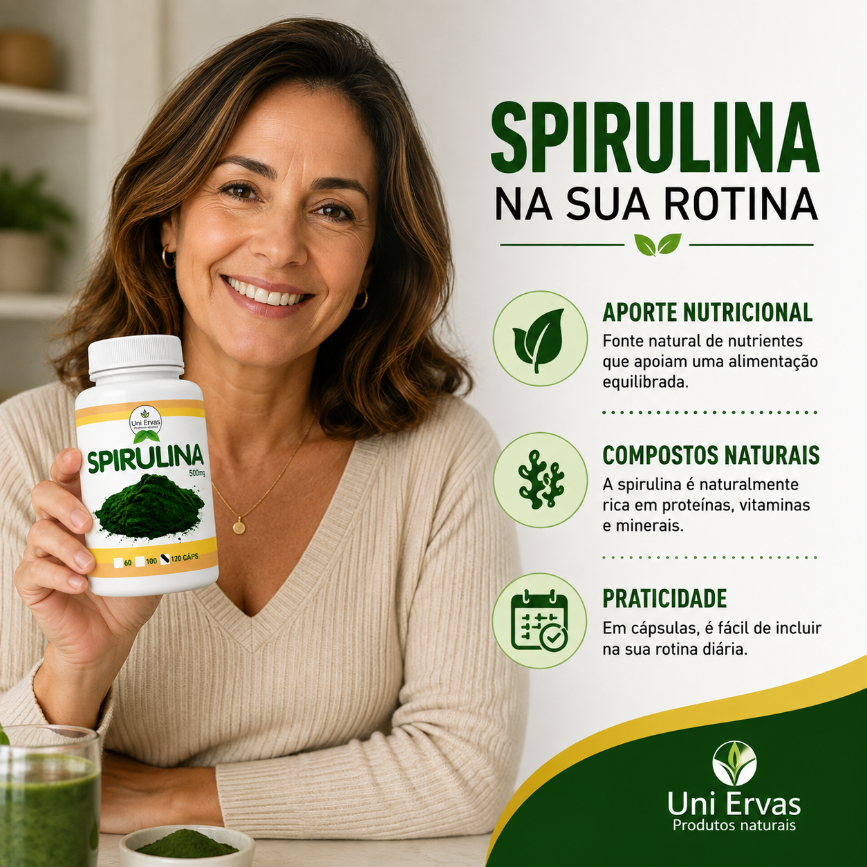 Spirulina 500mg 120 Cápsulas