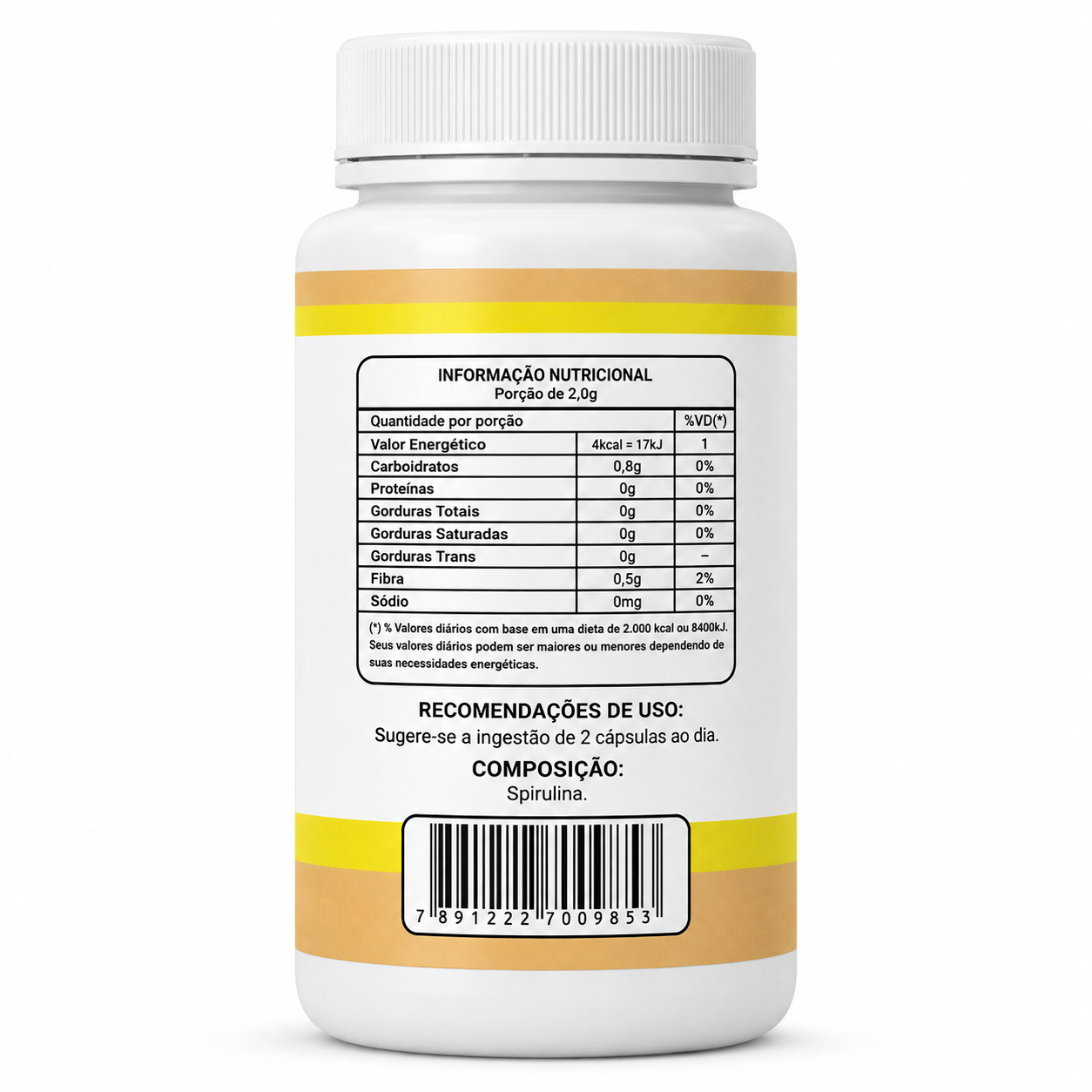 Spirulina 500mg 120 Cápsulas