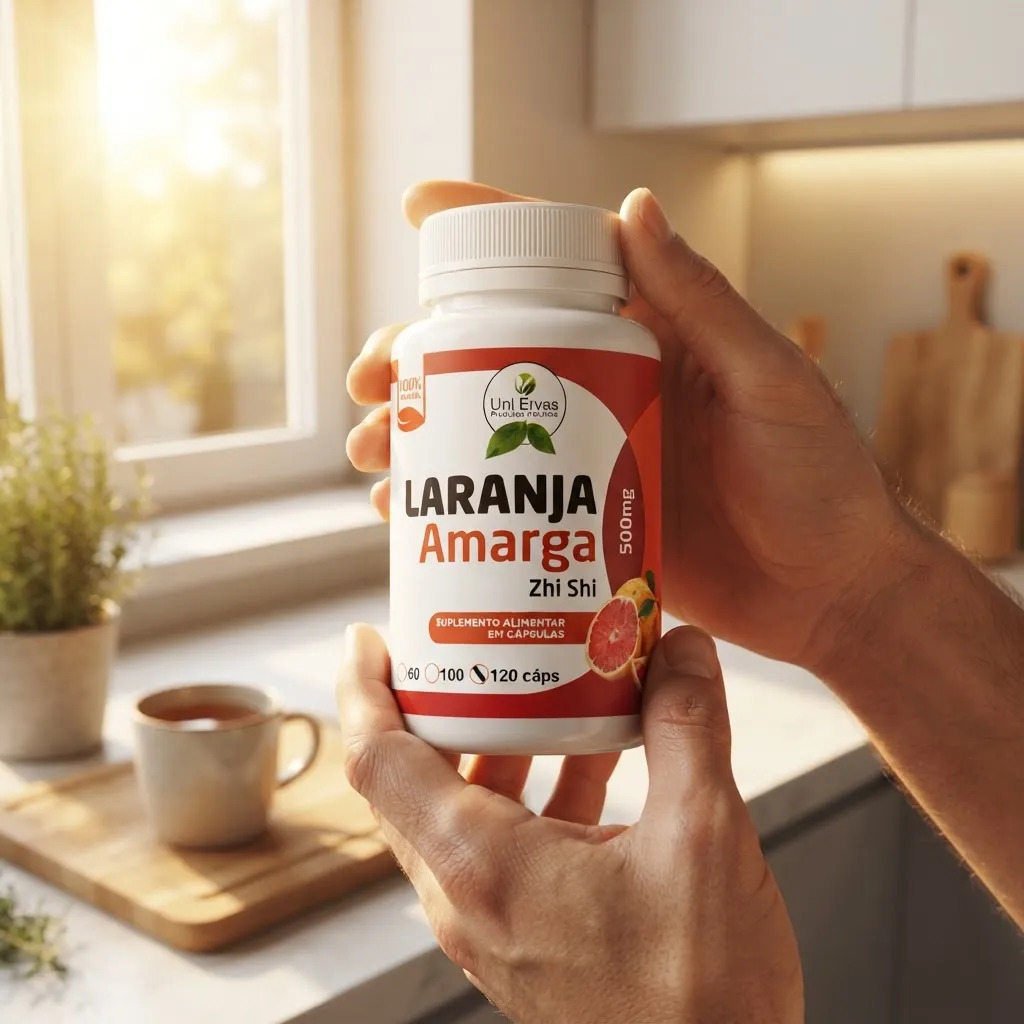 Laranja Amarga Zhi Shi 120 Cápsulas 500mg Sem Sabor