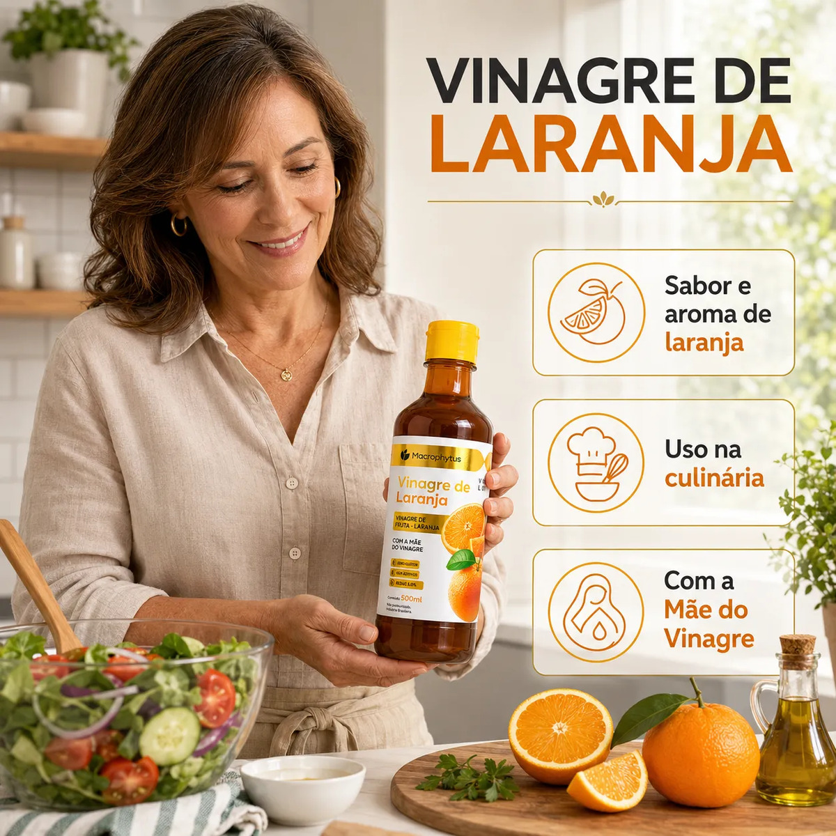 Vinagre De Laranja 5,0% Acidez 530ml