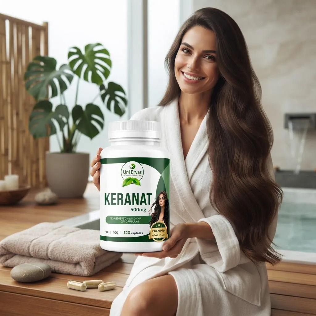 Keranat Crescimento Capilar 120 Cápsulas Alta Absorção 500mg Sem Sabor