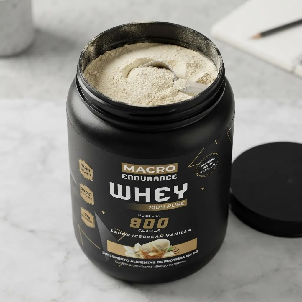 Whey Protein 100% Pure 900g Sabor Icecream Vanilla Baunilha Baunilha