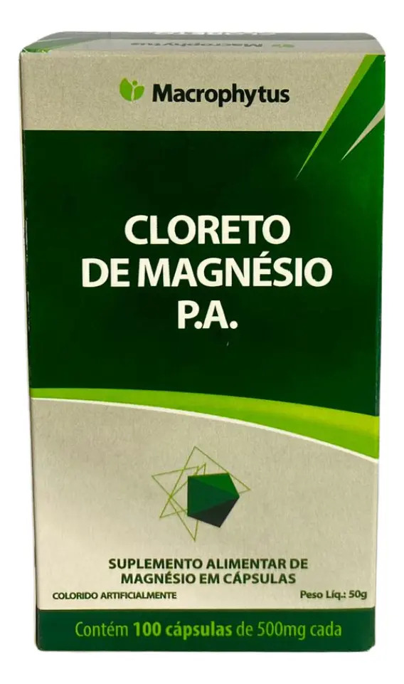 Cloreto De Magnésio Pa 100 Cápsulas Sem Sabor Sem Sabor