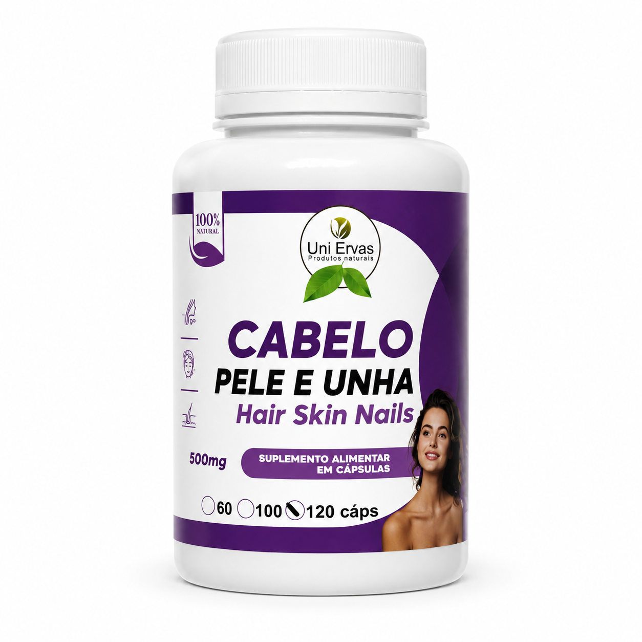 Cabelo Pele e Unha 500mg 120 Cápsulas