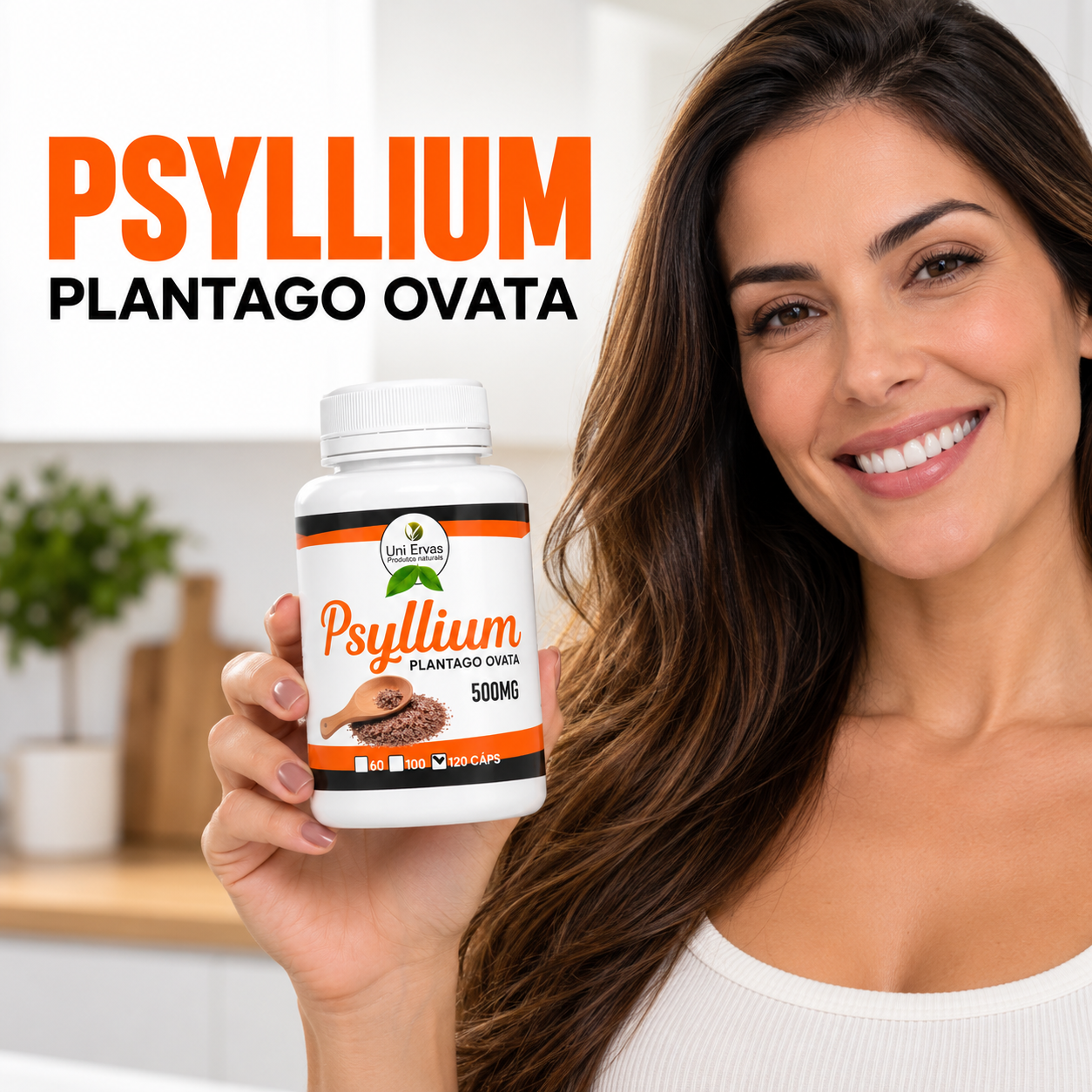 Psyllium Plantago Ovatae 500mg 120 Cápsulas