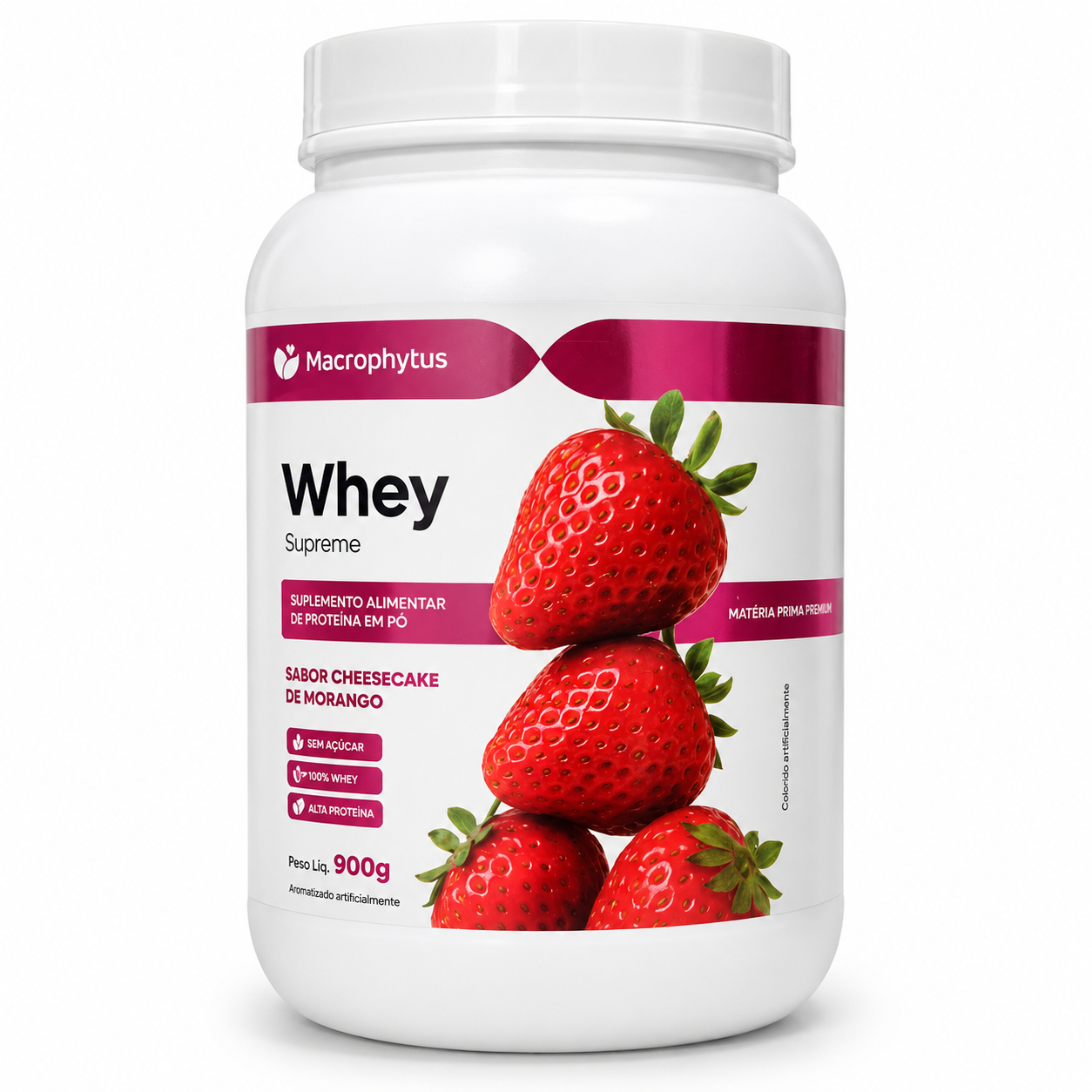 Whey Protein Supreme 900g Sabor Cheesecake de Morango