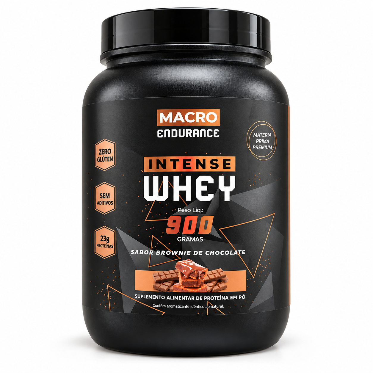 Whey Protein Intense 900g Sabor Brownie de Chocolate