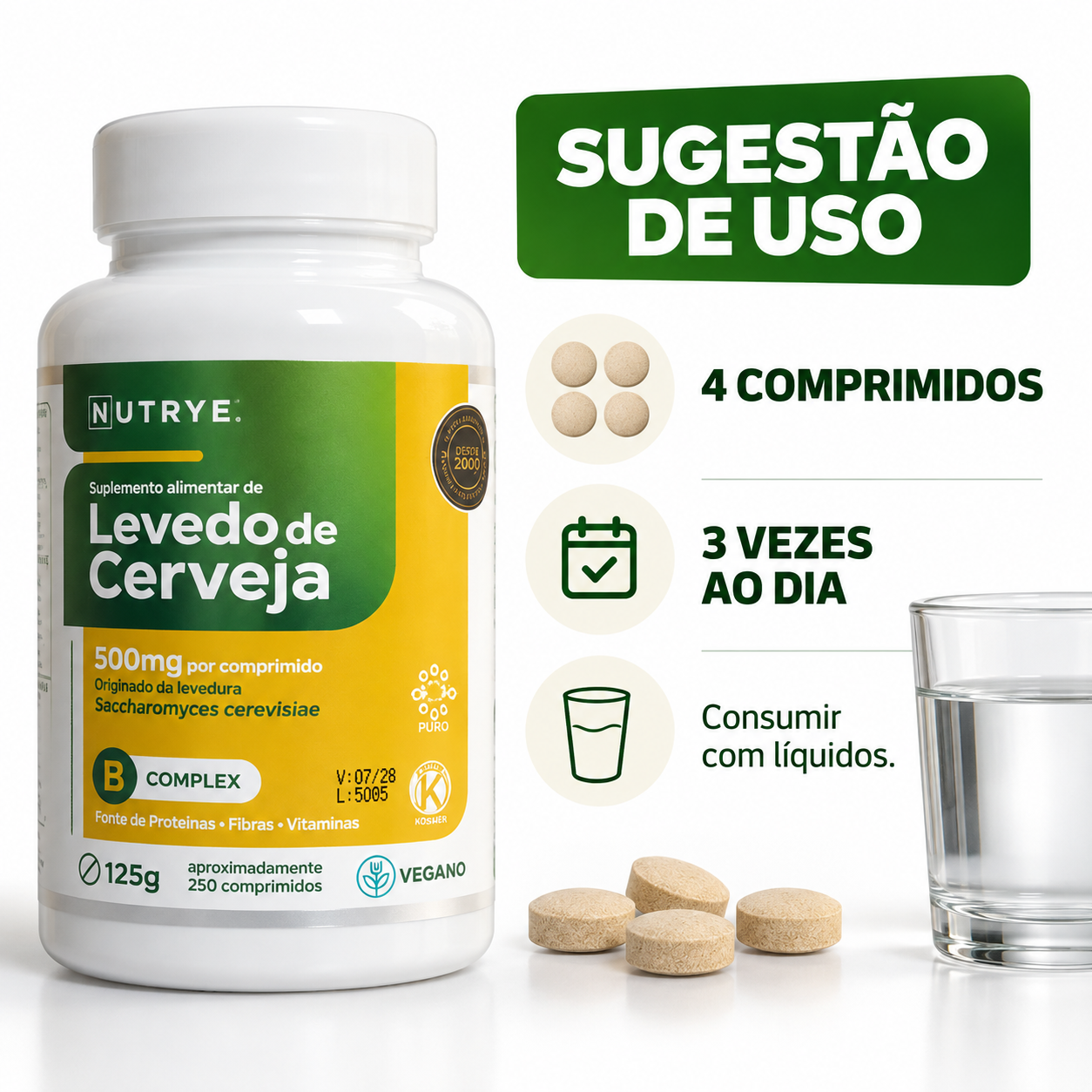 Suplemento de Levedo de Cerveja 125g 500mg