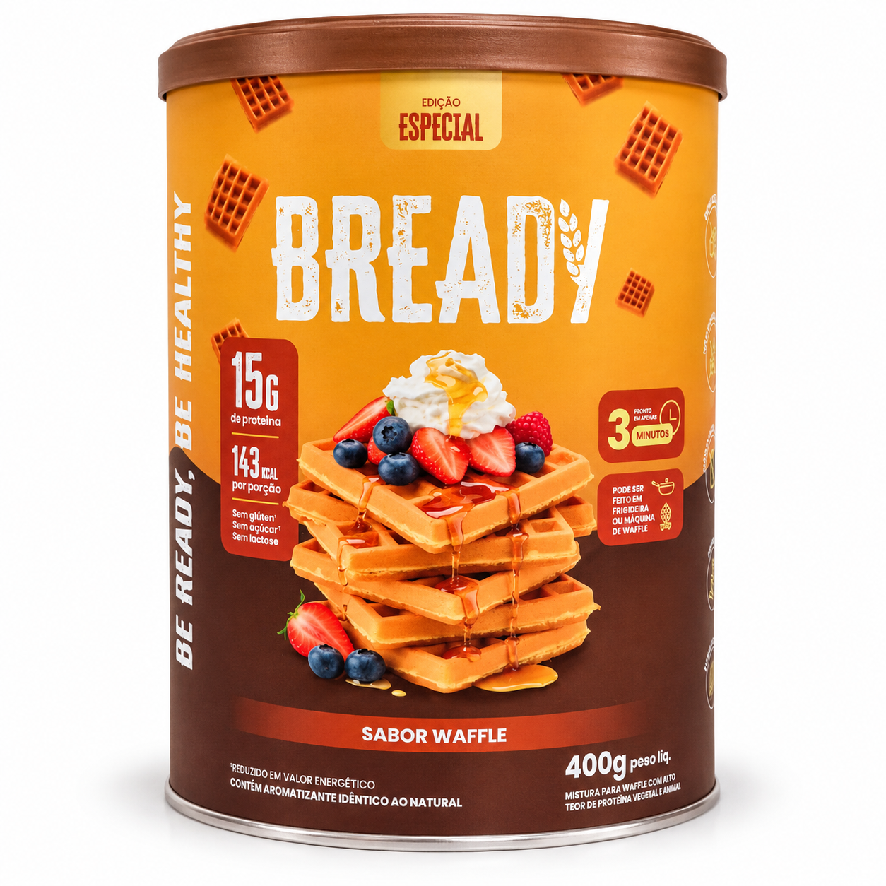 Bready Waffle 2.0 - Mistura proteica 15g proteína 20 porções
