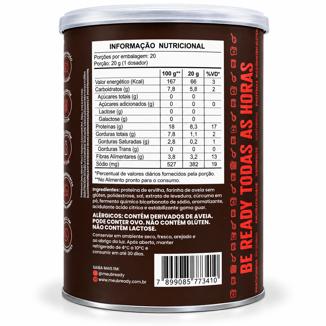 Bready Original 2.0 - Mistura Lowcarb 15g Proteína 20 Doses