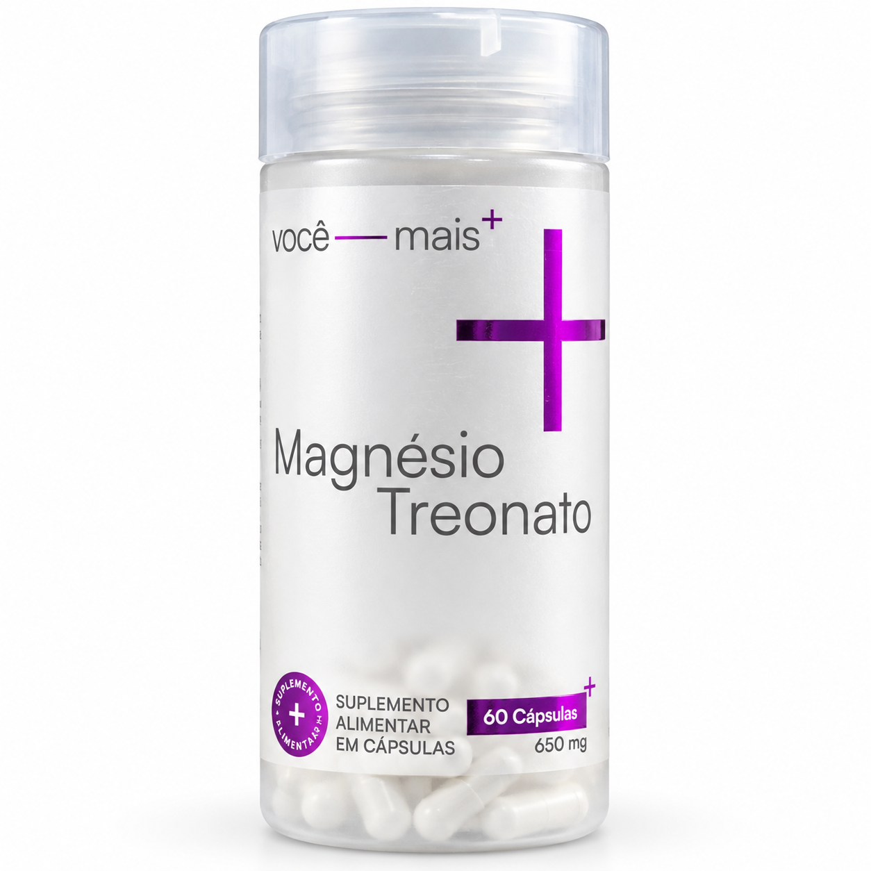 Magnésio Treonato 650mg 60 Cápsulas . VOCE MAIS