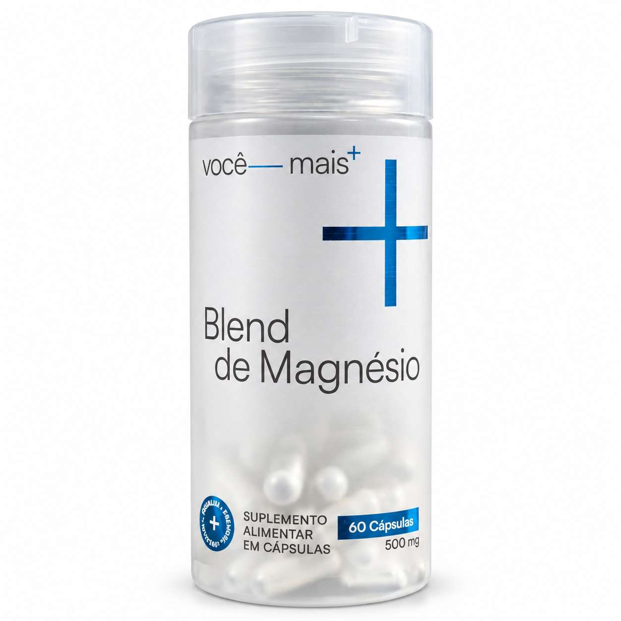 Blend de Magnésio 500mg 60 Cápsulas . VOCE MAIS