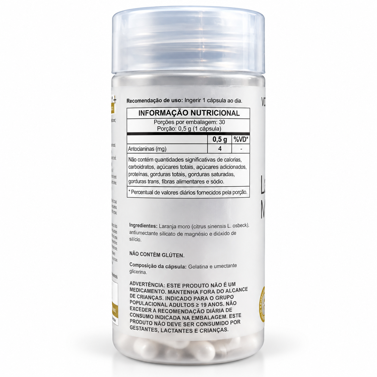 Laranja Moro 500mg 30 Cápsulas
