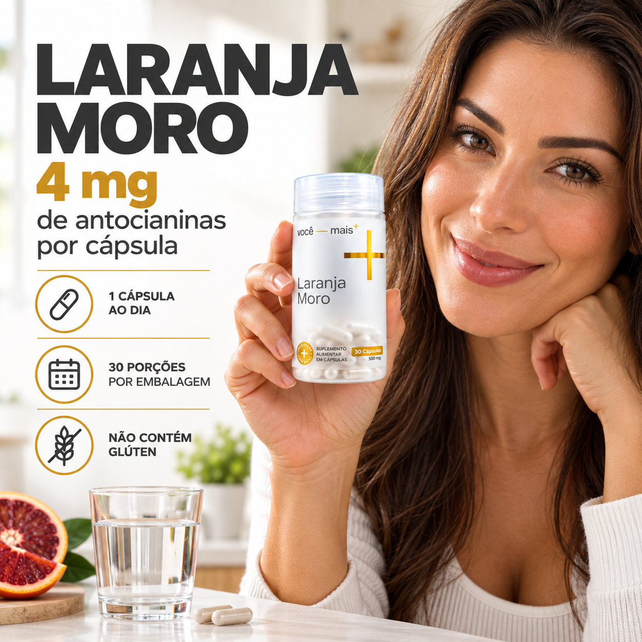Laranja Moro 500mg 30 Cápsulas