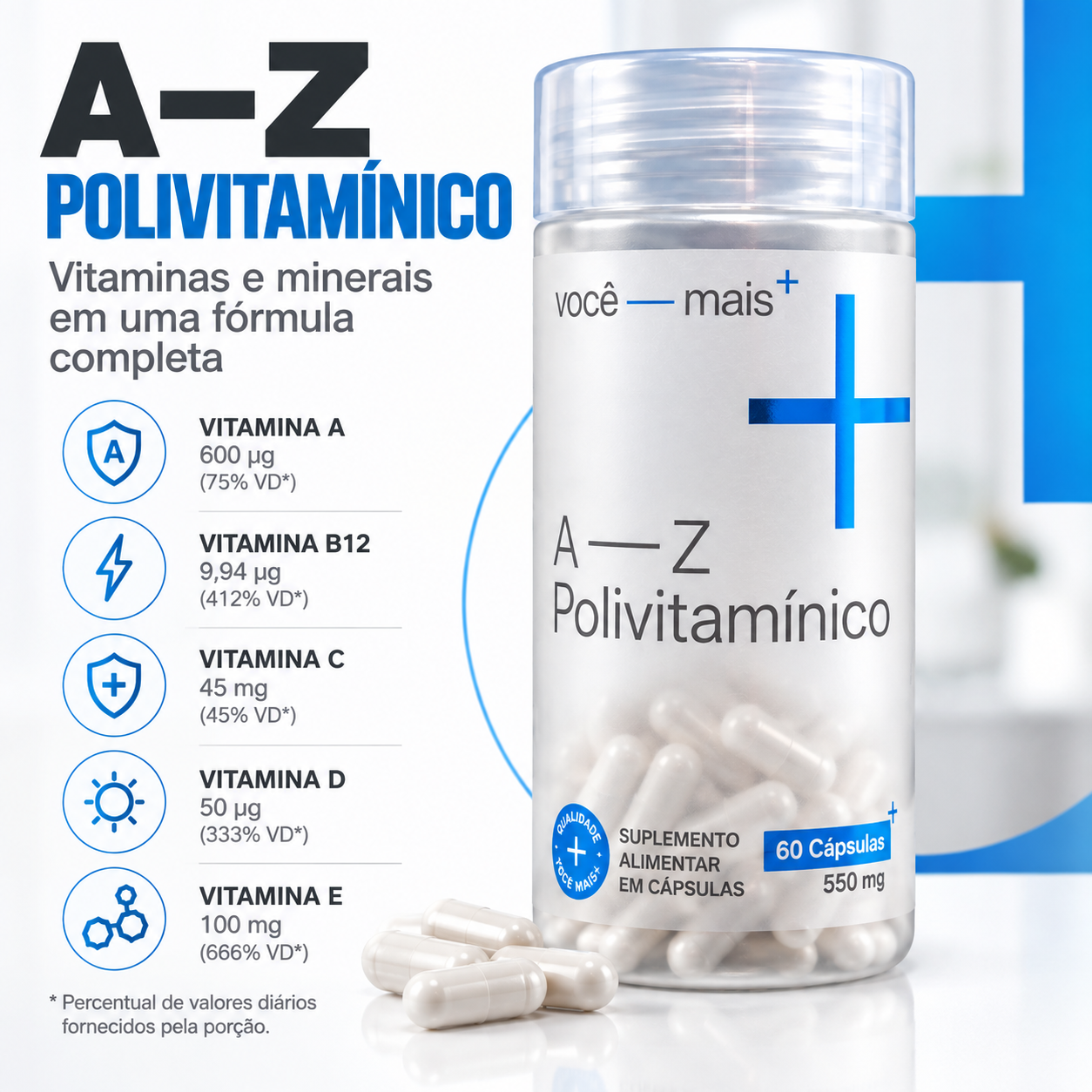 A-Z Polivitamínico 550mg 60 Cápsulas
