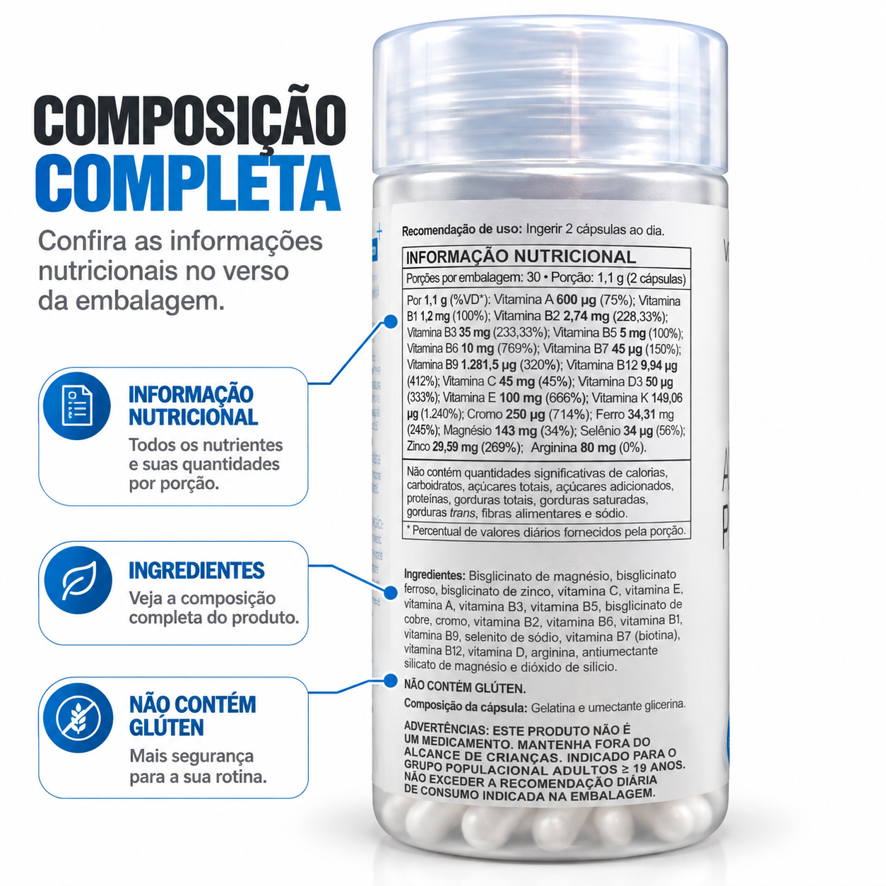 A-Z Polivitamínico 550mg 60 Cápsulas